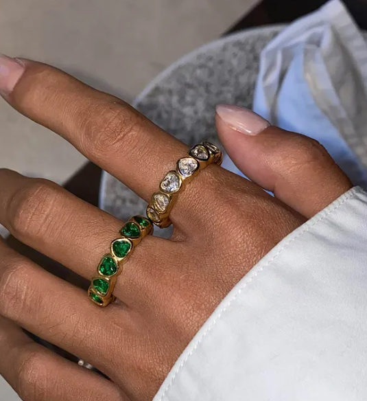 De full statement strass heart ring