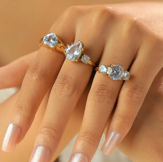 De 3 dots strass ring