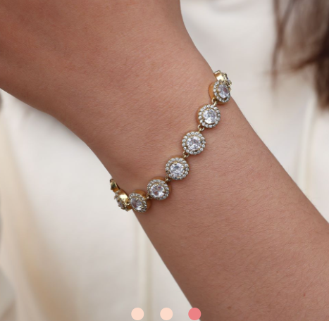 De diamond dots chain armband