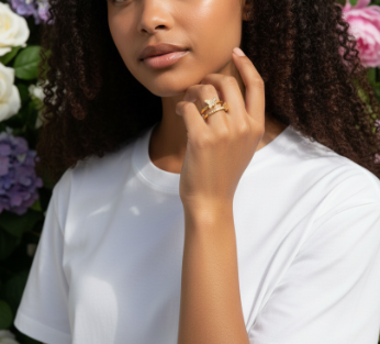 De double cute butterfly ring