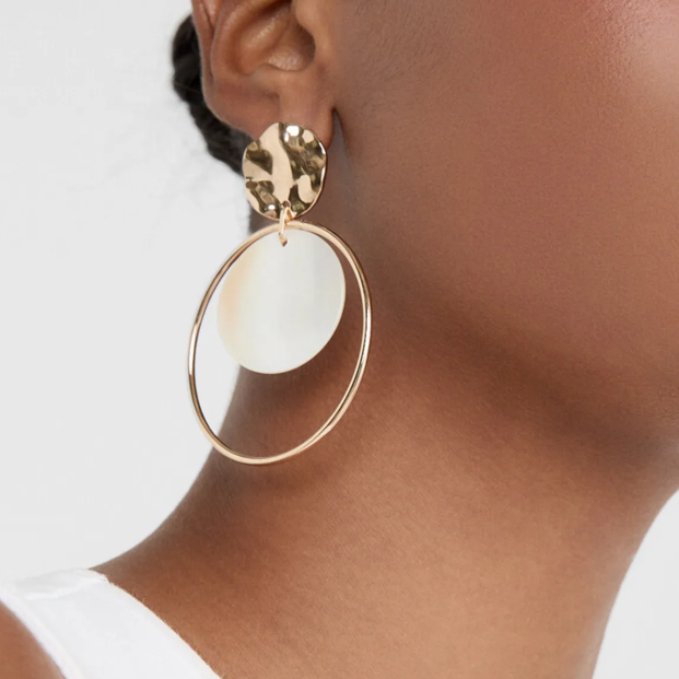 De gold marble rosy oorbellen