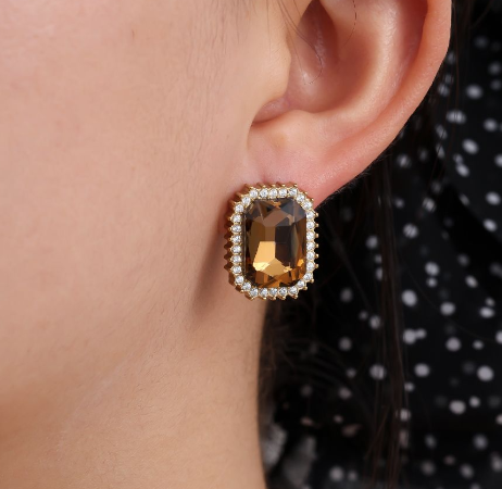 De noir Éclat Strass oorbellen