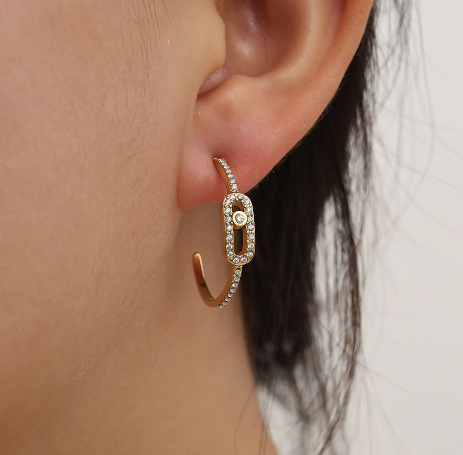 De celeste Strass Hoop Oorbellen