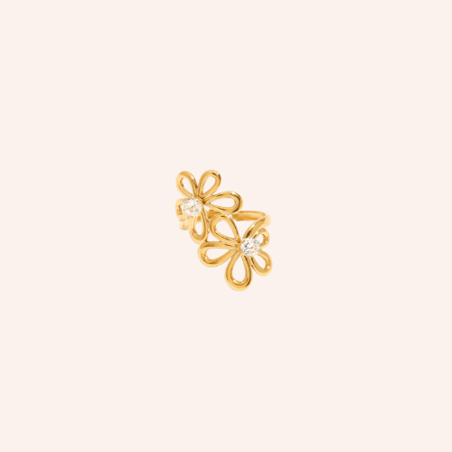 De double flower statement ring