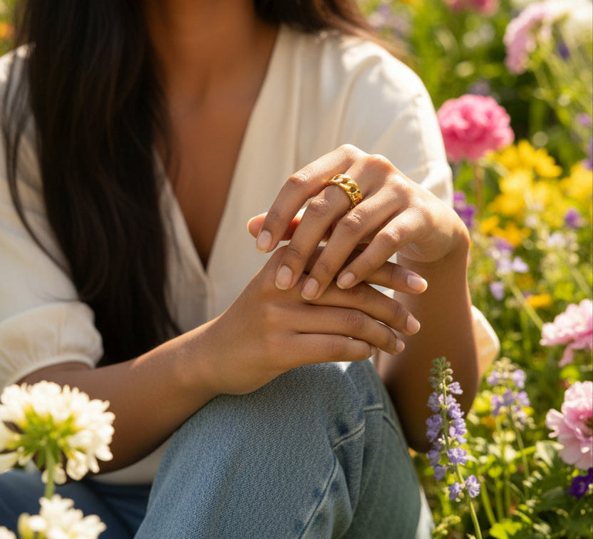 De flat chain manchet ring