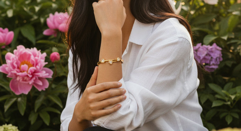 De 4 hearts bangle armband